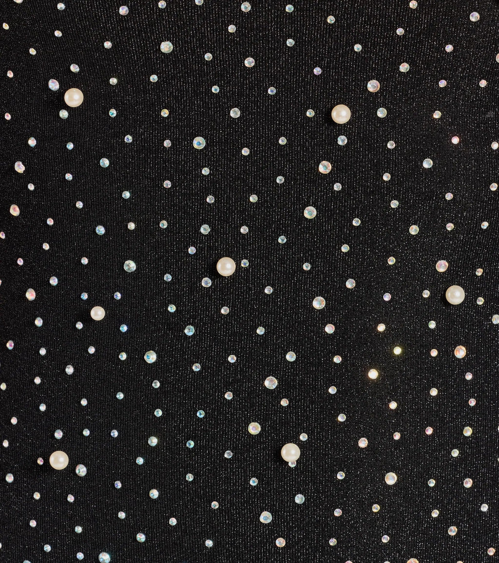 Trixie Strapless Faux Pearl Rhinestone Mini Dress