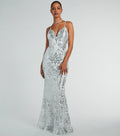 Margaux Lace Up Mermaid Sequin Formal Dress