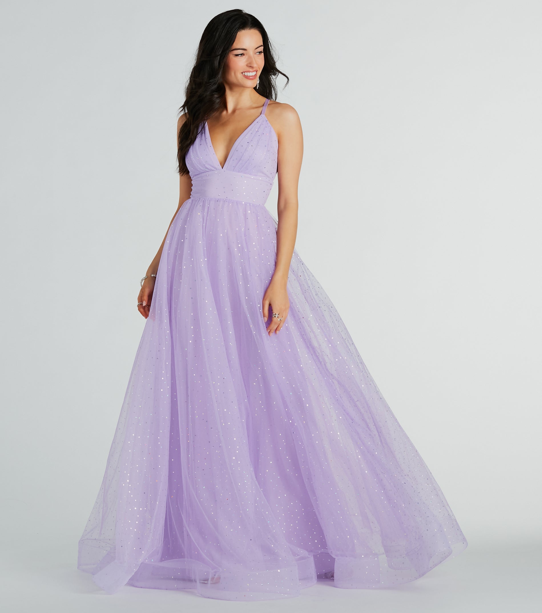 Vanessa V-Neck Tulle Gown