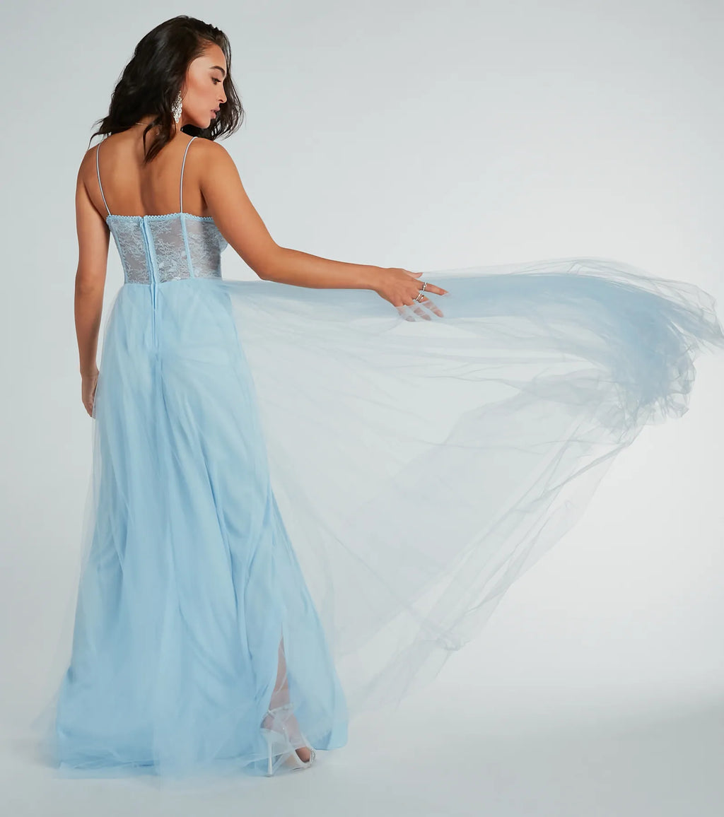 Hailey Formal Lace Bustier Dress
