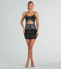 Glitzy Cutout Rhinestone Mesh Mini Party Dress