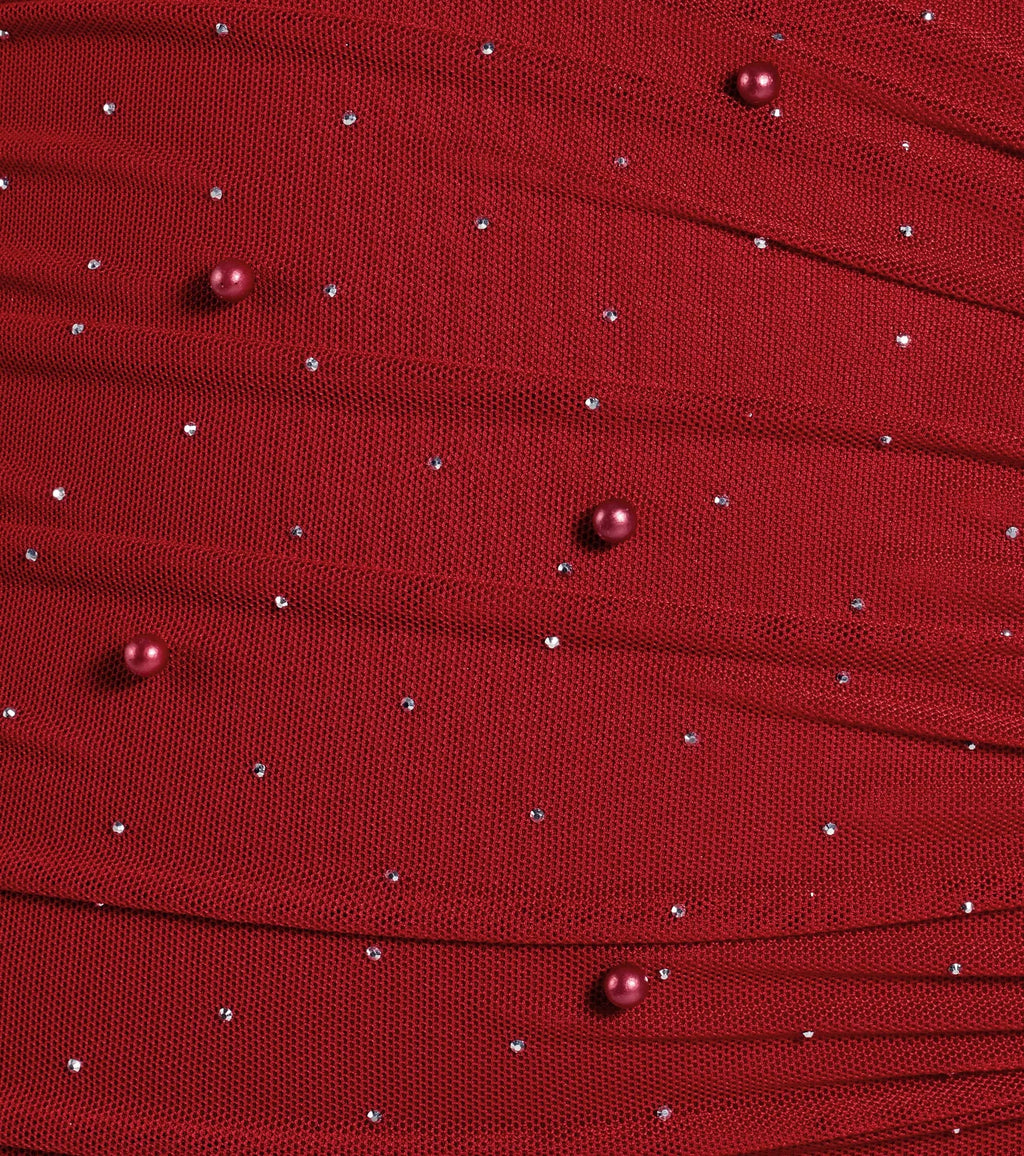 Life Of The Party Rhinestone And Pearl Mini Dress