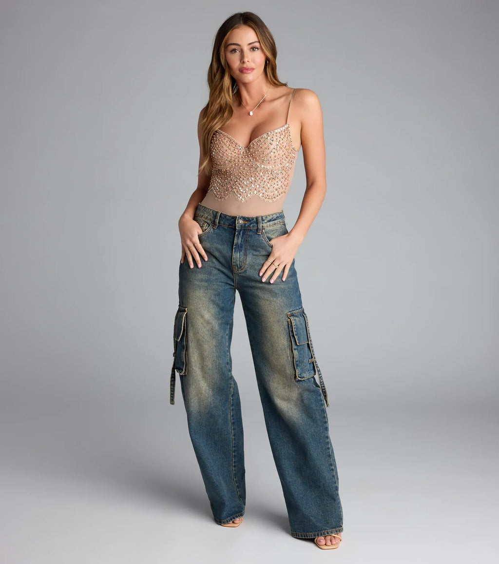 Twisted Angel Embroidered Bodysuit