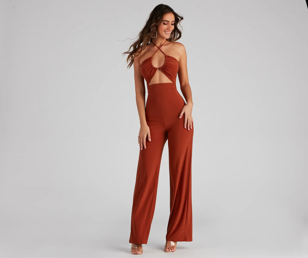 Sleek And Sultry Halter Jumpsuit