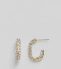 Divine Luxe Rhinestone Oval Hoop Earrings