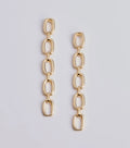 Sleek Accent Chain-Link Duster Earrings