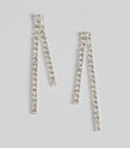 Elegant Glamour Rhinestone Bar Drop Earrings