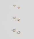 Perfect Set Cubic Zirconia Stud Earrings Pack