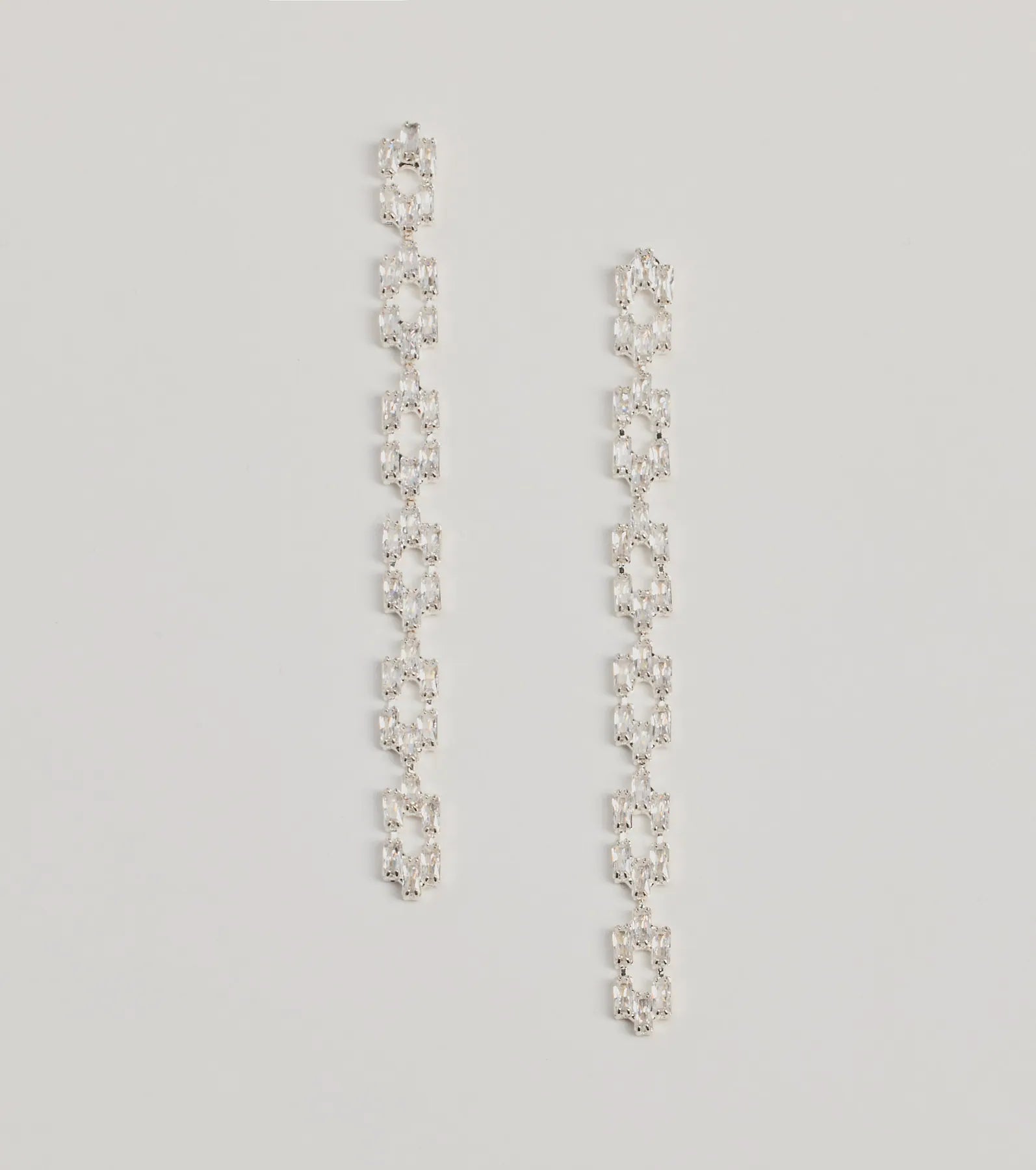 Luxe Glam Rhinestone Chain-Link Earrings