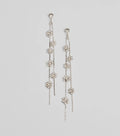 Floral Enchantment Rhinestone Linear Earrings