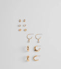 Petit Moments Six-Pack Stud And Huggie Earrings