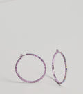 Glam Impression Rhinestone Hoop Earrings