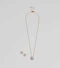 Simple Luxe Vibes Cubic Zirconia Necklace And Earrings Set