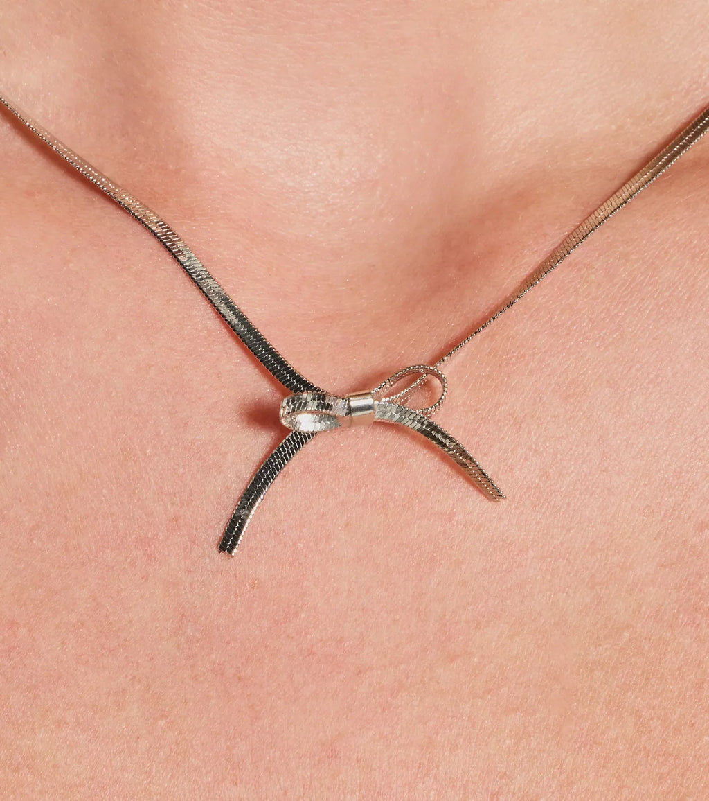 Just As Sweet Dainty Bow Choker Necklace