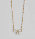 Darling Rhinestone Bow Necklace