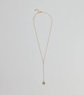 Dainty Glam Rhinestone Chain Lariat Necklace