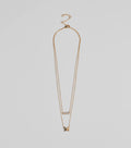 Dainty Sparkle Cubic Zirconia Layered Charm Necklace