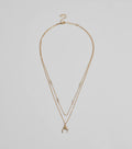 New Moon Star Charm Layered Necklace