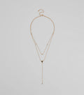 Highly Favored Triangle Rhinestone Lariat Necklace