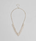 Glam Edge Rhinestone Fringe Necklace