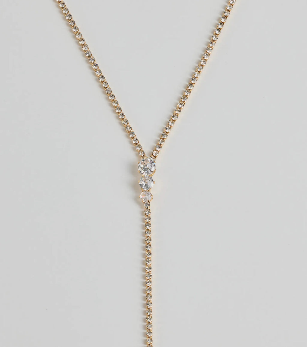 Upscale Moments Cubic Zirconia Accent Choker Necklace