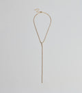 Luxe Glam Rhinestone And Pearl Lariat Necklace