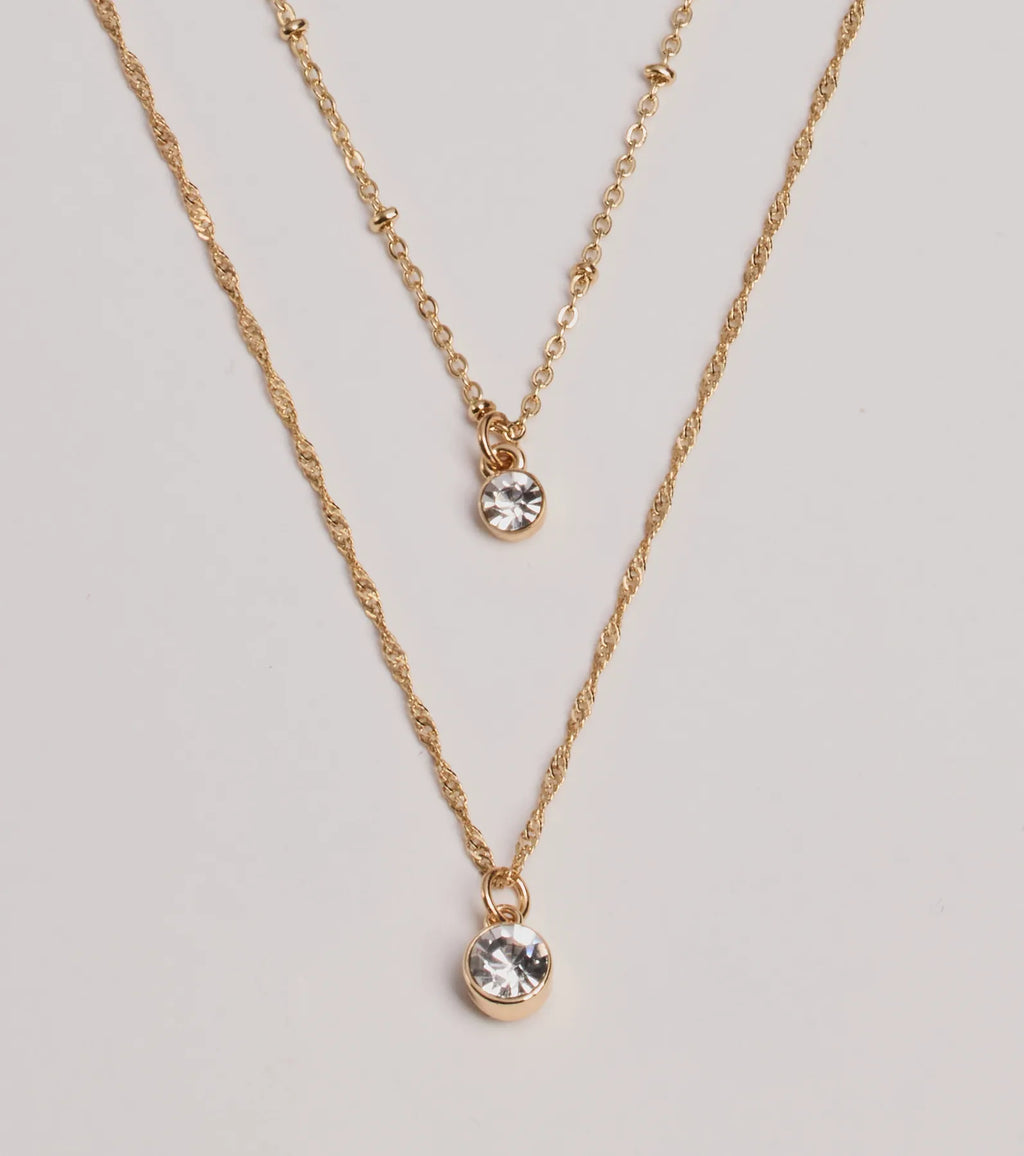 Timelessly Stylish Rhinestone Layered Necklace