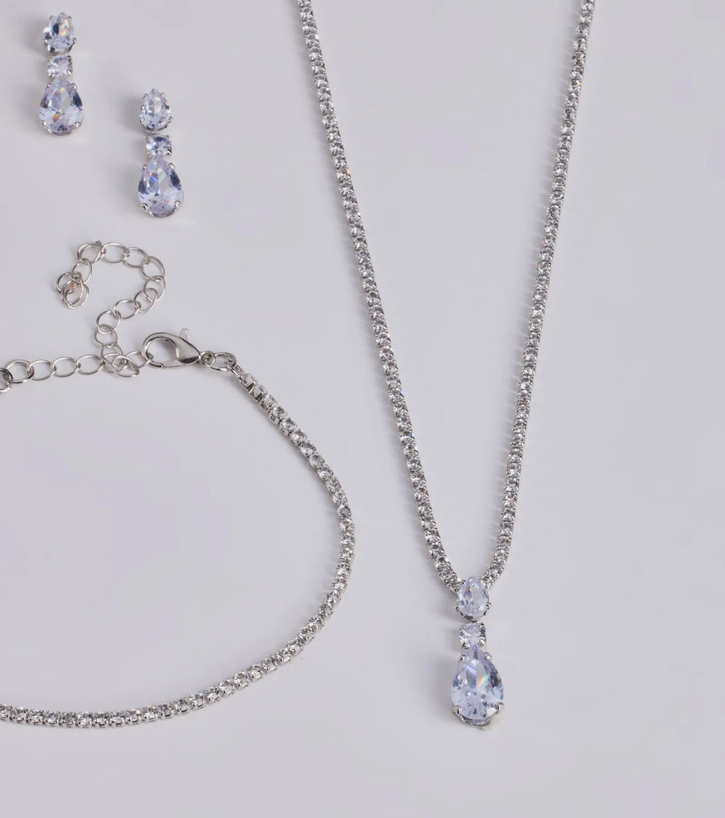 Elegant Impression Rhinestone Necklace Set