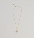 Divine Charm Rhinestone Cross Pendant Necklace