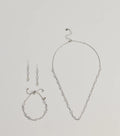 Bloom In Sparkles Necklace, Earrings, And Bracelet Set