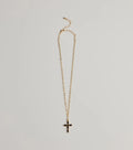 Glam Trend Gemstone Cross Chain Necklace