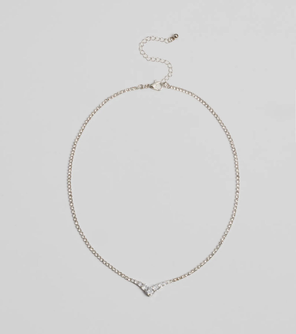 Gleam And Glow Rhinestone Necklace