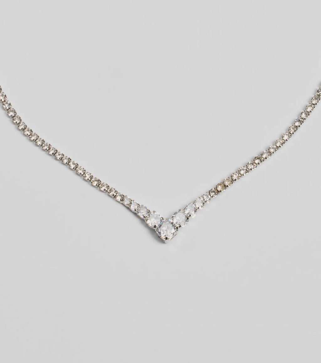 Gleam And Glow Rhinestone Necklace