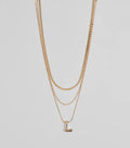 L Initial Layered Bubble Necklace