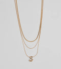 S Initial Layered Bubble Necklace