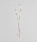 Sleek Teardrop Charm Lariat Necklace