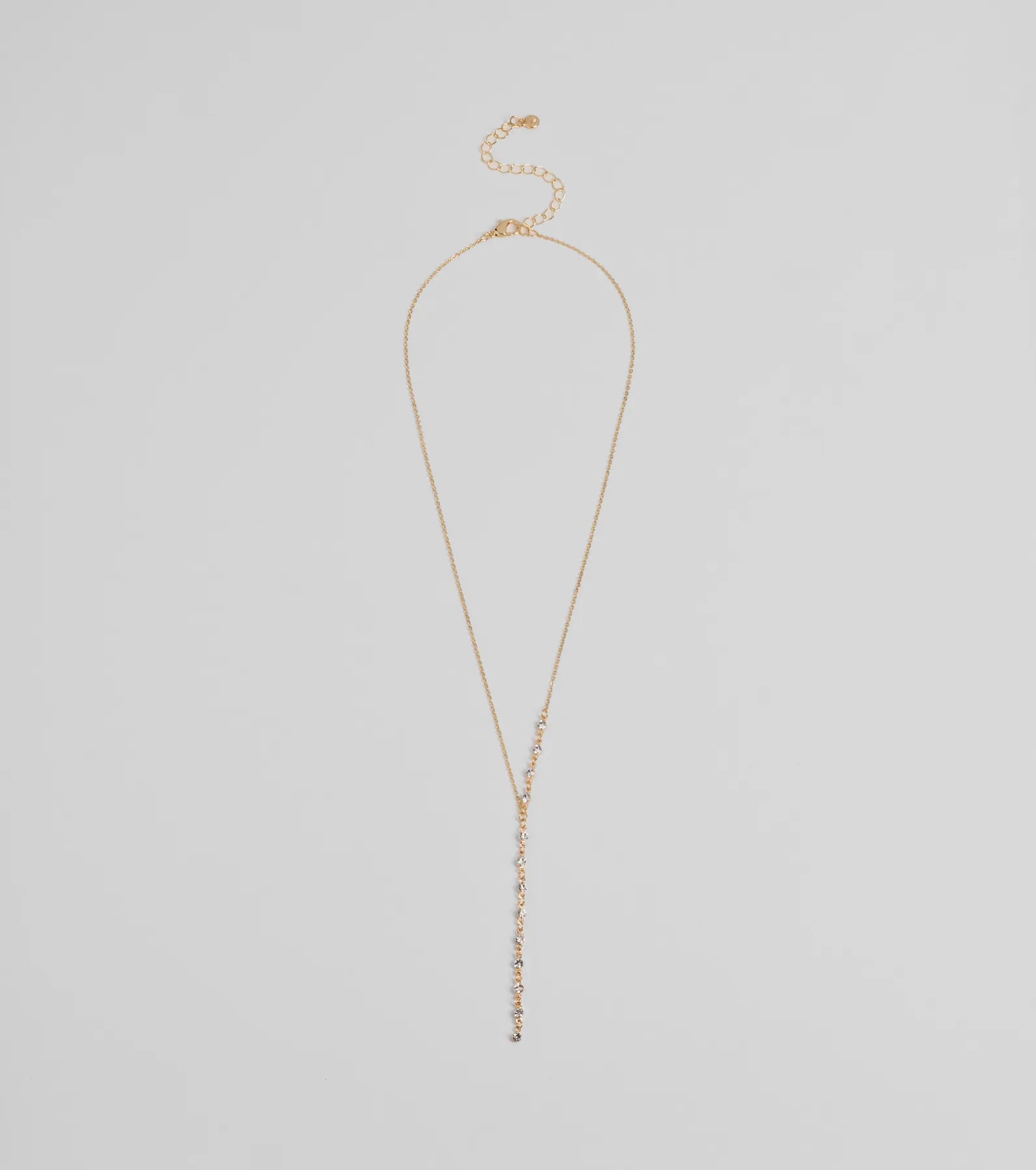 Dainty Sparkle Rhinestone Lariat Necklace