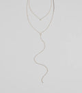 Trendy Glitz Rhinestone Layered Lariat Necklace