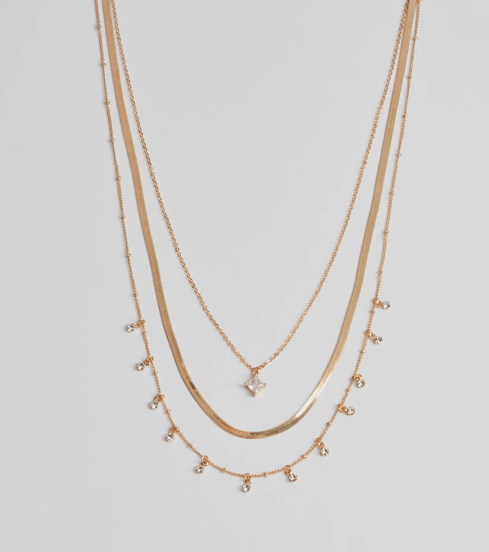 Chic Look Cubic Zirconia Layered Necklace