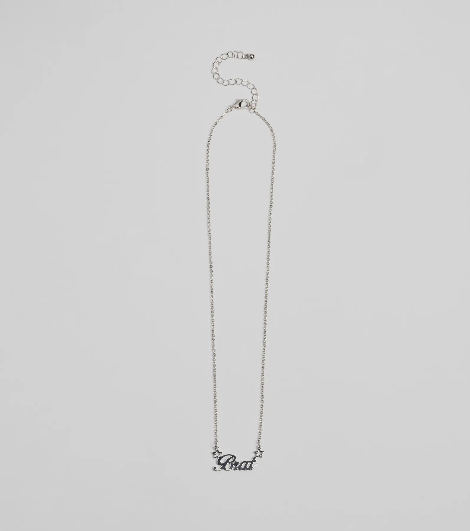 Brat Script Dainty Chain Necklace