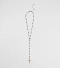 Beaded Beauty Rhinestone Cross Necklace