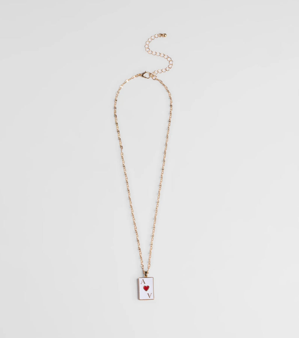 Ace Of Hearts Pendant Necklace