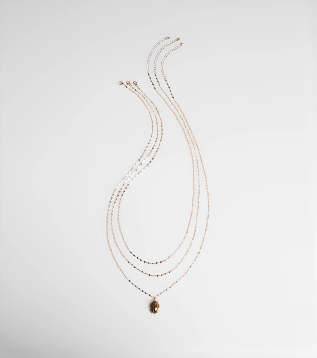 Keep It Gorgeous Three-Pack Stone Pendant Necklace
