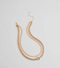 Sweet And Edgy Heart Layered Chain Necklace