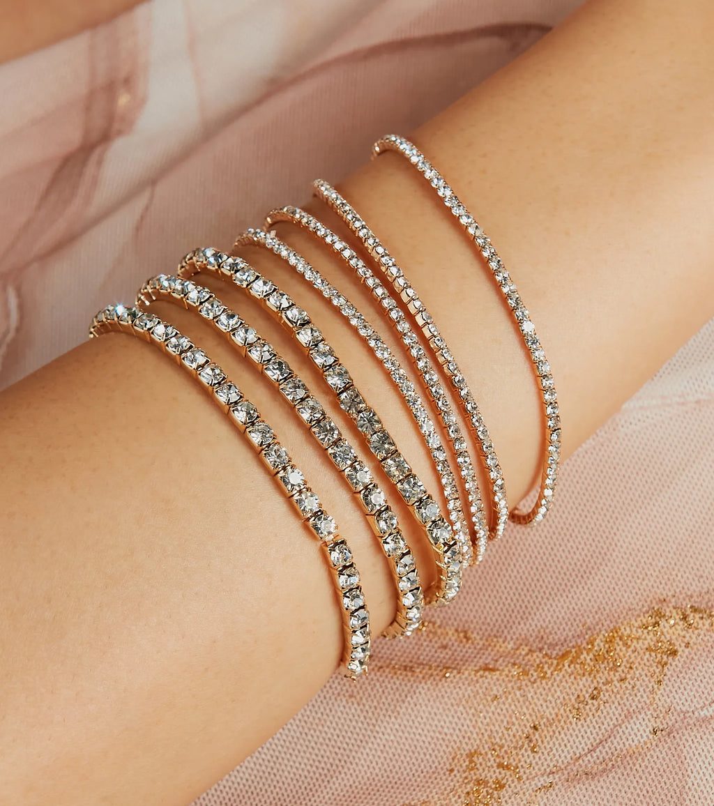 Perfect Shine Rhinestone Stretch Bracelet Set