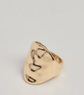 Modern Chic Hammered Statement Ring