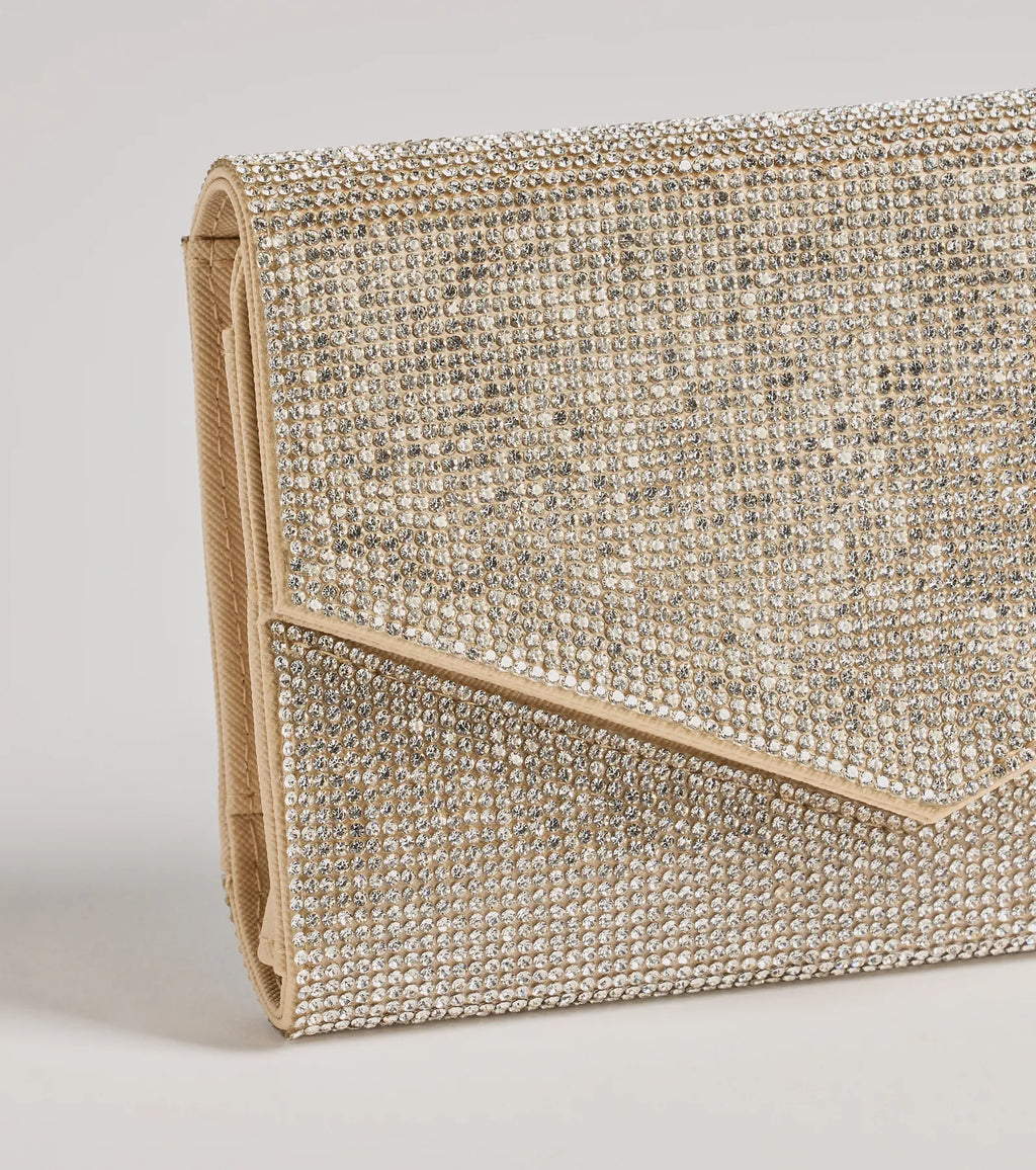 Majestic Sparkle Rhinestone Envelope Wristlet