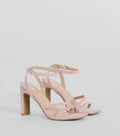 Time To Shine Glitter Strappy Block Heels