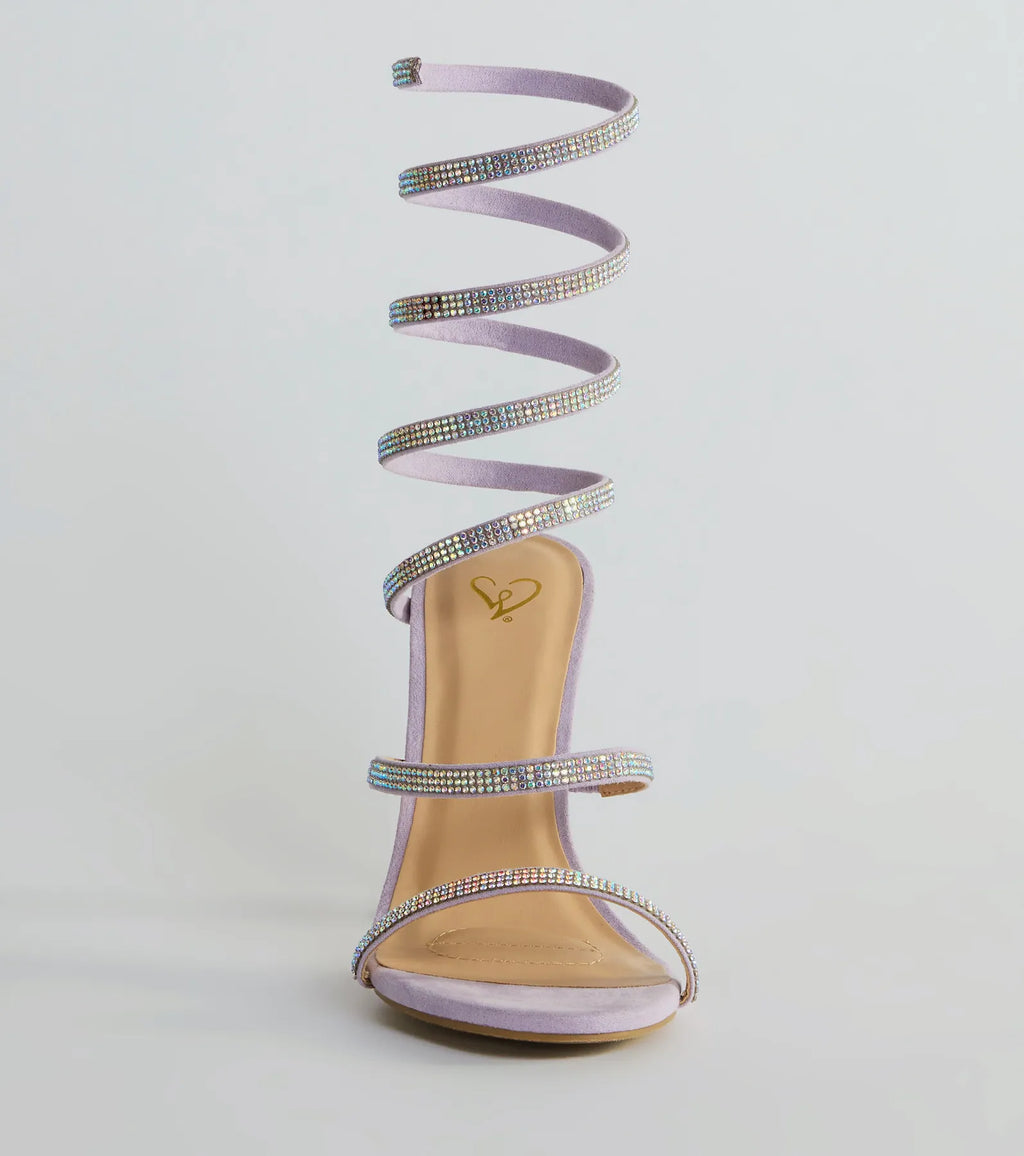 Spiral Rhinestone Stiletto Heels