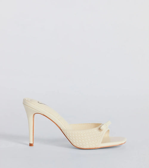 Adorable Finesse Knit Bow Stiletto Heels